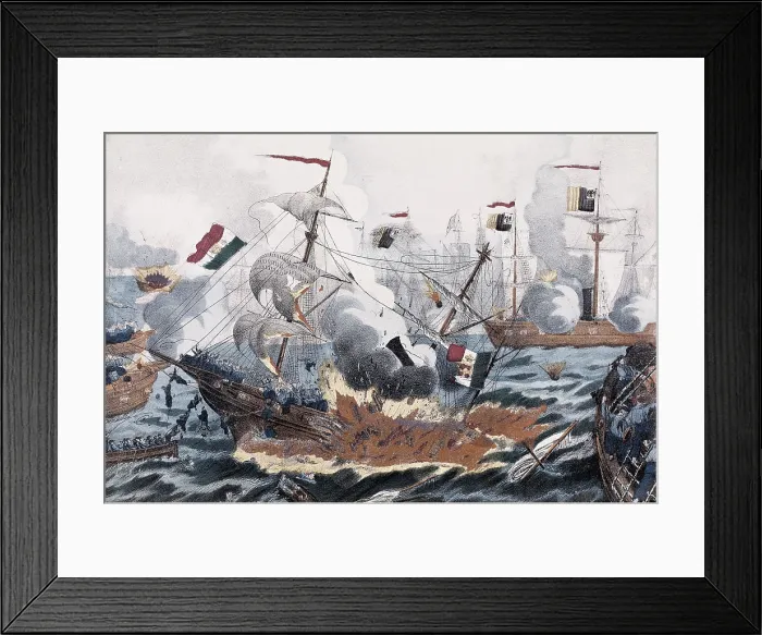 Framed Print : Italian Unification (1866). Battle of Lissa (July 20th) Framed Print : Italian Unification (1866). Battle of Lissa (July 20th)