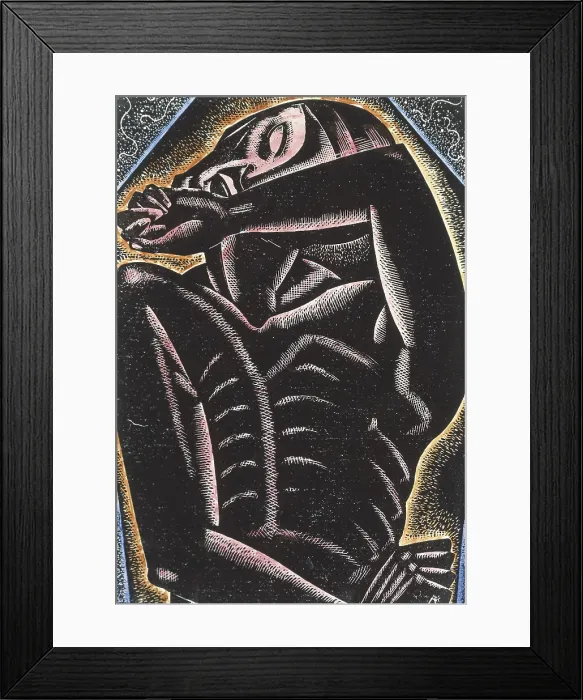 Framed Print : POE, Edgar Allan (1809-1849). American writer. Illustration of the tale 'The Masque of the Read Death' (1932). Xylography. AISA / Everett Collection**US SALES ONLY**