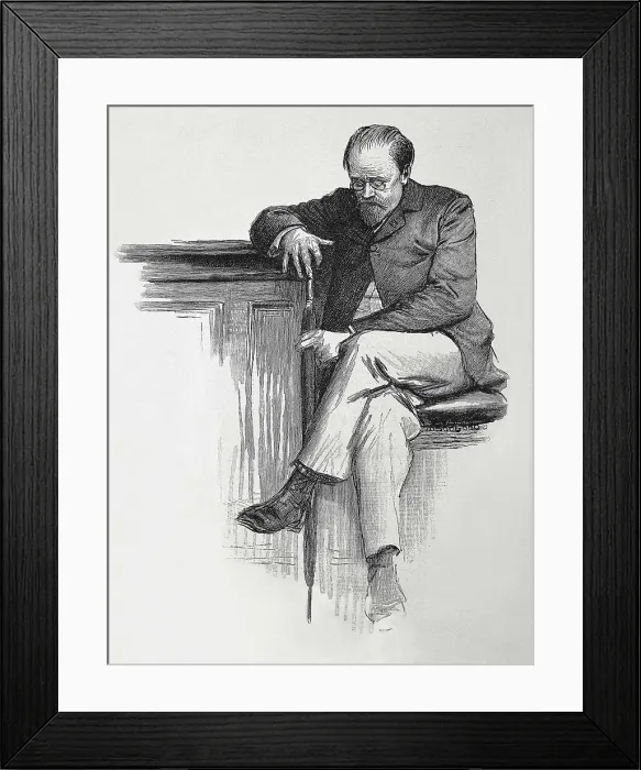 Framed Print : ZOLA, mile (1840-1902). Seated portrait of Emile Zola. Engraving. AISA / Everett Collection**US SALES ONLY**