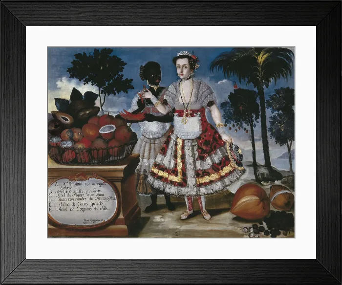 Framed Print : ALBAN, Vicente (18th c.). Distinguished woman with her negro slave. 1783. Oil on canvas. SPAIN. Madrid. America's Museum. AISA / Everett Collection**US SALES ONLY**