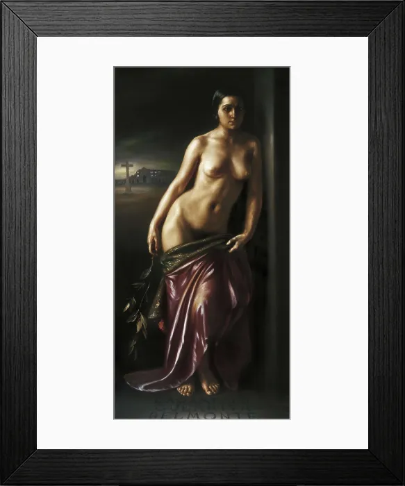Framed Print : ROMERO DE TORRES, Julio (1880-1930). Offering to the art of bullfighting. 1929. Oil and tempera on canvas. Painting. SPAIN. Cordoba. Julio Romero de Torres Museum