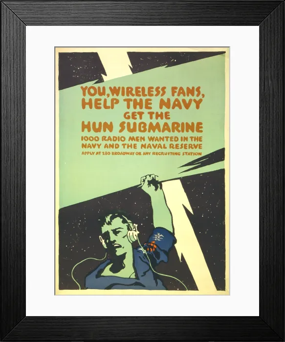 Framed Print : World War I, Navy recruitment poster