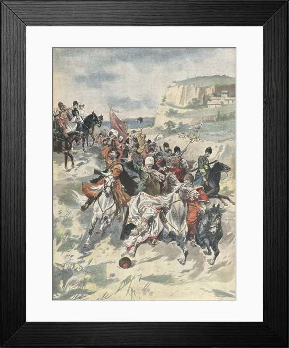 Framed Print : Russia. Maneuvers of the Cossacks in Livadiato the Tsar Nicholas II of Russia. 'Le Petit Journal'. September 291901.. Engraving Framed Print : Russia. Maneuvers of the Cossacks in Livadiato the Tsar Nicholas II of Russia. 'Le Petit Journal'. September 291901.. Engraving