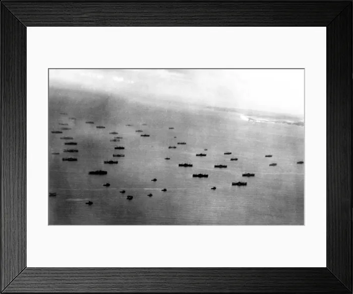 Framed Print : D-DAY, aerial view of English Channel after the Normandy Invasion, 06 / 08 / 44. Courtesy: CSU Archives  /  Everett Collection