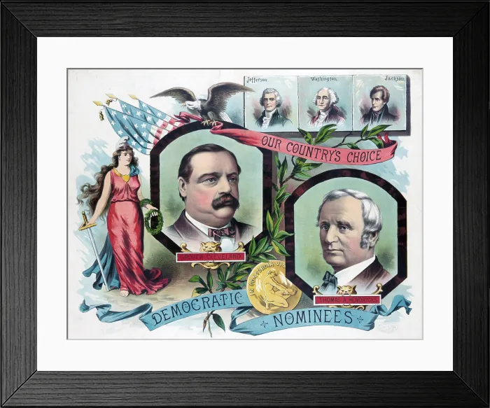 Framed Print : Grover Cleveland, Thomas A. Hendricks, the democratic candidates for president in 1884