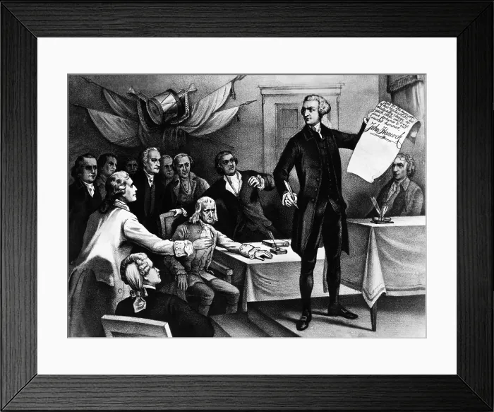Framed Print : John Hancock signs the Declaration of Independence, 1776. Courtesy: CSU Archives / Everett Collection Framed Print : John Hancock signs the Declaration of Independence, 1776. Courtesy: CSU Archives / Everett Collection