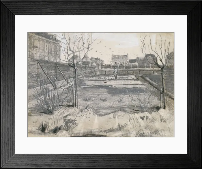 Framed Print : Flower Nursery on the Schenkweg in The Hague, by Vincent van Gogh, 1882, Dutch drawing, pencil, pen paint, brush on paper (BSLOC_2016_2_302)