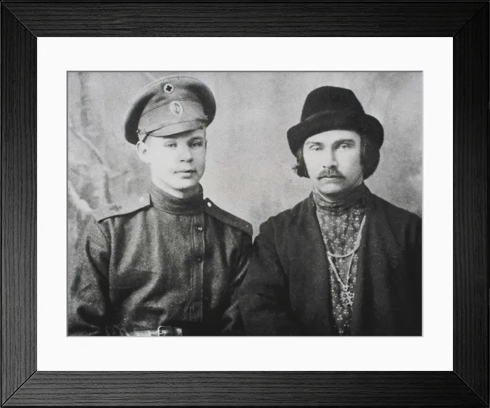 Framed Print : The Russian poets Sergei Esenin (left) and Nikolai Kluev during the First World War. AISA / Everett Collection**US SALES ONLY**