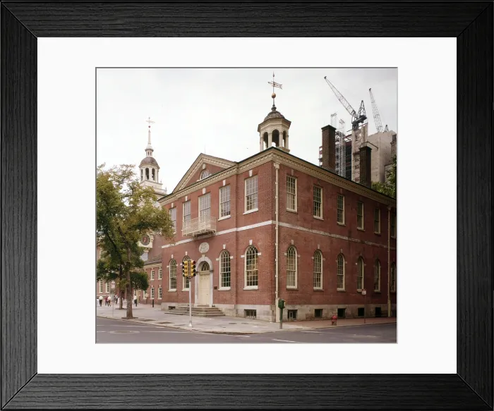 Framed Print : Congress Hall, Sixth & Chestnut Streets, Philadelphia. It served as the seat of the United States Congress from December 6, 1790 to May 14, 1800