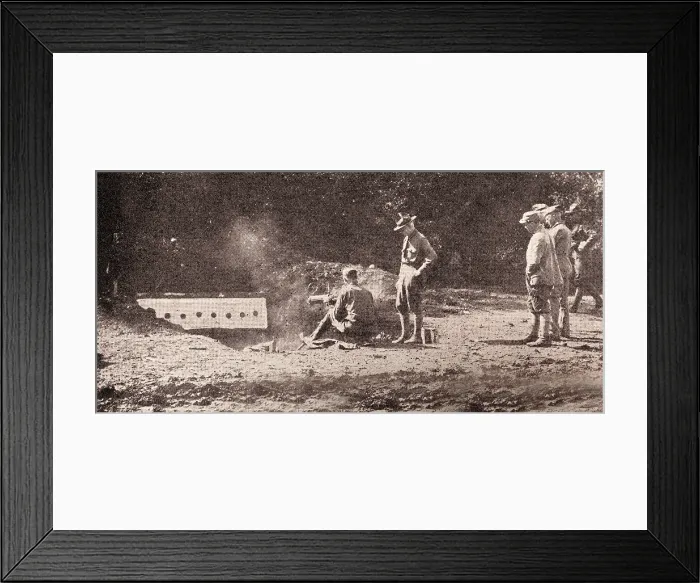 Framed Print : World War I, flyers training at target practice in France