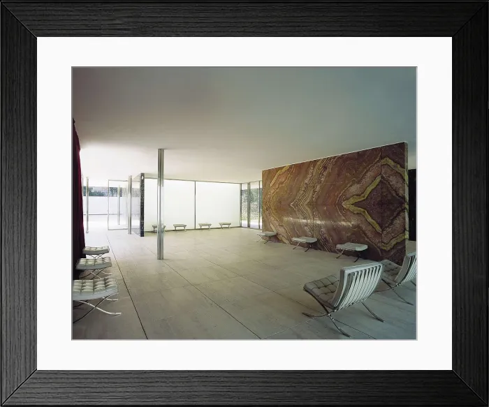 Framed Print : MIES VAN DER ROHE, Ludwig (1886-1969). German Pavilion. 1929. SPAIN. Barcelona