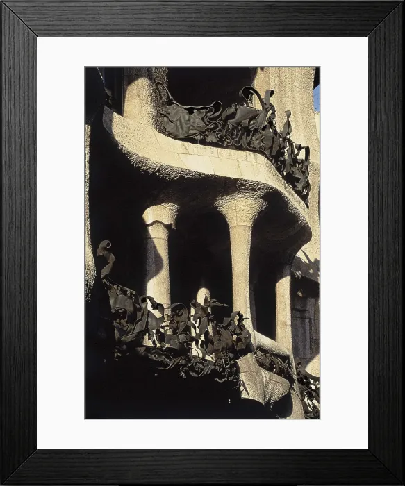 Framed Print : GAUDI i CORNET, Antoni (1852-1926). Mil House or La Pedrera. 1906-1910. SPAIN. Barcelona. Mil House or 'The Quarry'. Balcony from the facade. Modernism. Architecture