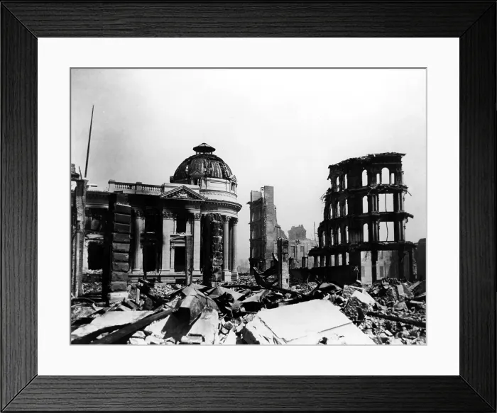 Framed Print : San Francisco, Aftermath of Earthquake and fire, The wrecked Hibernia Bank Building, 4 / 24 / 06. Courtesy: CSU Archives / Everett Collection Framed Print : San Francisco, Aftermath of Earthquake and fire, The wrecked Hibernia Bank Building, 4 / 24 / 06. Courtesy: CSU Archives / Everett Collection
