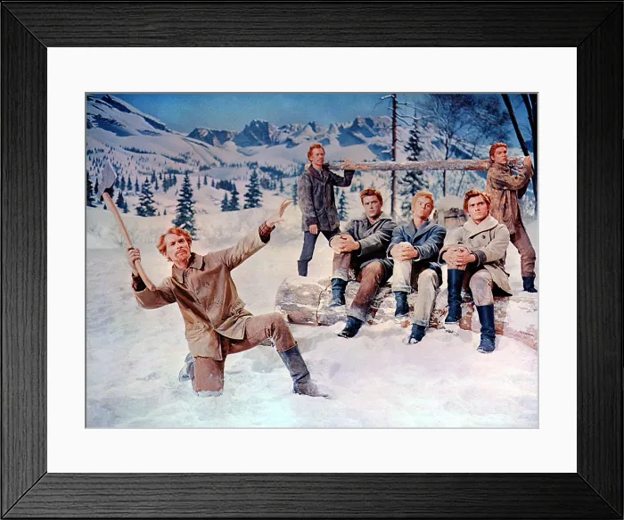 Framed Print : SEVEN BRIDES FOR SEVEN BROTHERS, Matt Mattox, Marc Platt, Jeff Richards, Russ Tamblyn, Tommy Rall, Jacques D'Amboise, 1954