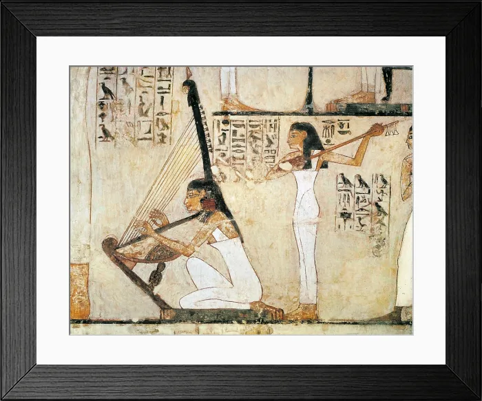 Framed Print : Tomb of Rekhmire. EGYPT. Dayr al-Bahri. Valley of the Nobles. Tomb of Rekhmire. Musicians. Egyptian art. New Kingdom. Painting. AISA / Everett Collection**US SALES ONLY**