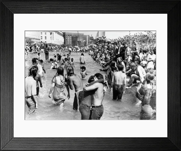 Framed Print : Anti-draft demonstrators during a peace rally near City Hall in San Francisco, California, April 27, 1968.. Courtesy: CSU Archives  /  Everett Collection