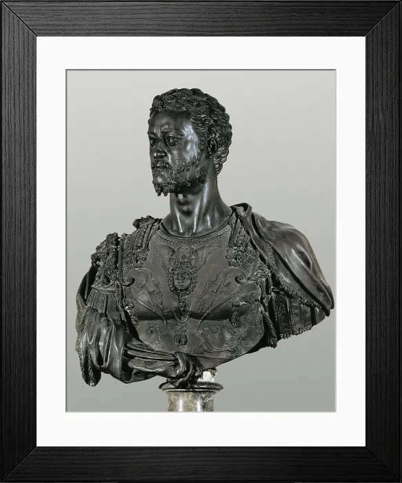 Framed Print : CELLINI, Benvenuto (1500-1571). Bust of Cosimo I. 1545. Renaissance art. Cinquecento. Sculpture on bronze. ITALY. Florence. Bargello National Museum Framed Print : CELLINI, Benvenuto (1500-1571). Bust of Cosimo I. 1545. Renaissance art. Cinquecento. Sculpture on bronze. ITALY. Florence. Bargello National Museum