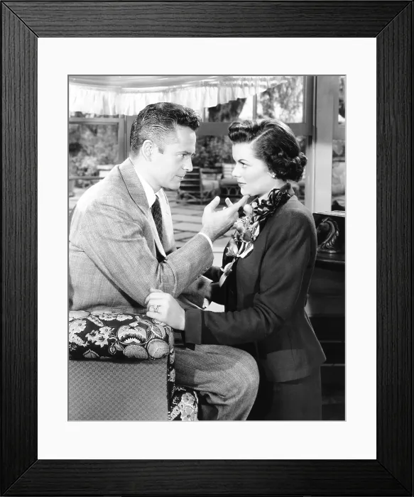 Framed Print : JOLSON SINGS AGAIN, from left: Larry Parks, Barbara Hale, 1949 Framed Print : JOLSON SINGS AGAIN, from left: Larry Parks, Barbara Hale, 1949