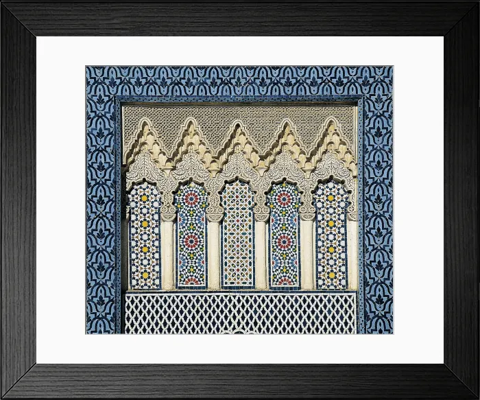 Framed Print : MOROCCO. Fes. Royal Palace. Decoration of the main door of the Royal Palace, situada en Fes el Jedid (New Fes). Islamic art. Decorative Arts; Architecture