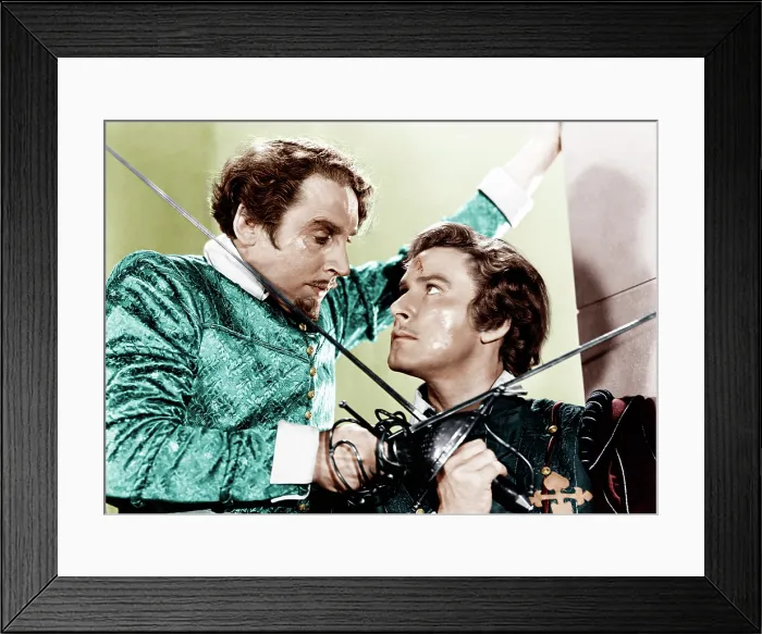 Framed Print : THE SEA HAWK, from left: Henry Daniell, Errol Flynn, 1940