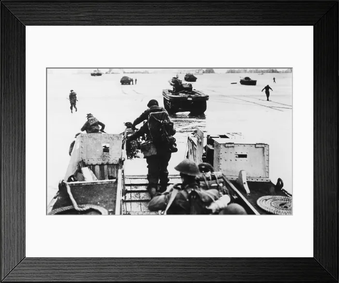 Framed Print : D-Day: British troops arrive at Normandy, June, 1944. Courtesy: CSU Archives / Everett Collection Framed Print : D-Day: British troops arrive at Normandy, June, 1944. Courtesy: CSU Archives / Everett Collection