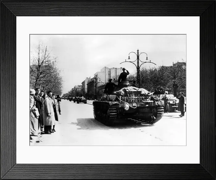 Framed Print : The streets of Belgrade, Yugoslavia, after being invaded by Germany, May 6, 1941.. Courtesy: CSU Archives / Everett Collection Framed Print : The streets of Belgrade, Yugoslavia, after being invaded by Germany, May 6, 1941.. Courtesy: CSU Archives / Everett Collection