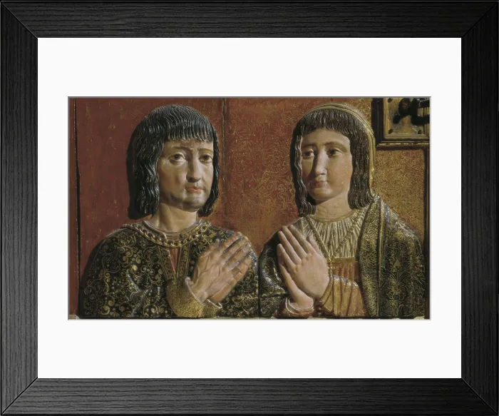 Framed Print : MENA, Alonso de (1587-1646). Altarpiece-Reliquary of the Catholic Monarchs. SPAIN. Granada. Royal Chapel. Relief in gilded wood and polychromy. Sculpture on wood Framed Print : MENA, Alonso de (1587-1646). Altarpiece-Reliquary of the Catholic Monarchs. SPAIN. Granada. Royal Chapel. Relief in gilded wood and polychromy. Sculpture on wood