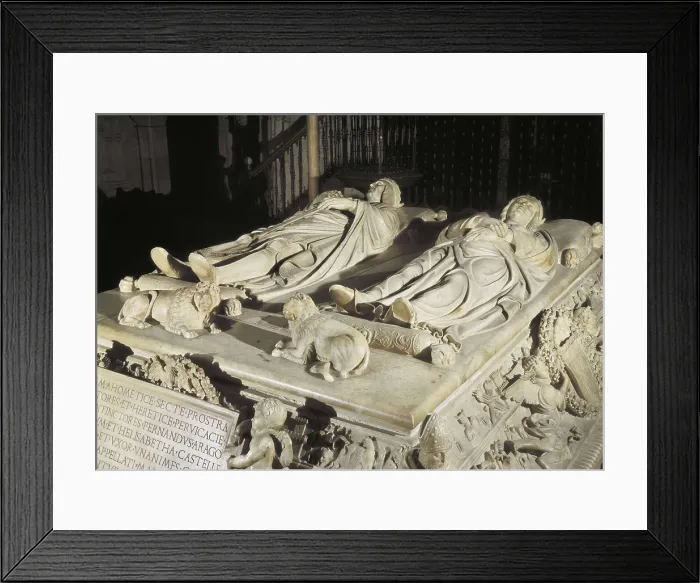 Framed Print : FANCELLI, Domenico (1469-1519). Sepulchre of the Catholic Monarchs. 1513-1517. SPAIN. Granada. Royal Chapel. Renaissance art. Cinquecento. Sculpture on marble