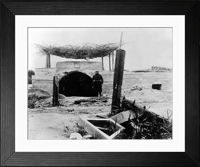 Framed Print : World War I: A concrete dugout for artillery at the Belgian front, 1918.. Courtesy: CSU Archives  /  Everett Collection