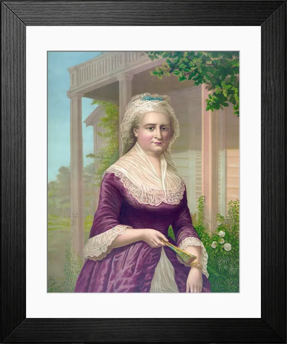 Framed Print : Martha Washington, colored lithograph ca. 1876