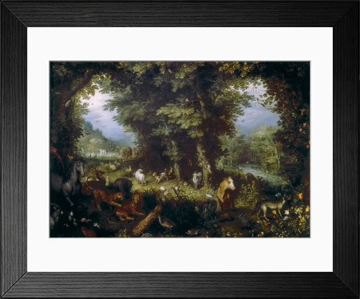 Framed Print : BreugelJanThe Eldercalled 'Velvet Bruegel' (1568-1625). The Earthly Paradise. 1607 - 1608. Flemish art. Oil on canvas. FRANCE. Paris. Louvre Museum