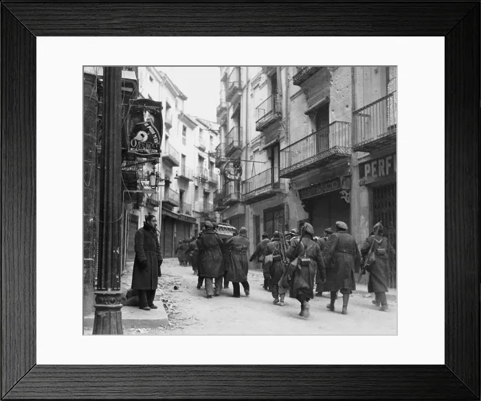 Framed Print : Spanish Civil War (1936-1939). Troops on the streets of Teruel (December 31, 1937). SPAIN. Salamanca. Archivo Histrico Nacional. AISA / Everett Collection**US SALES ONLY**