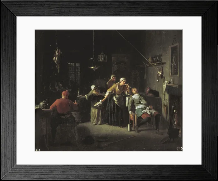 Framed Print : HOUASSEMichel-Ange (1680-1730). Tavern scene. Baroque art. Oil on canvas. SPAIN. Segovia. Royal Palace of La Granja de San Ildefonso (St. Ildefonse's Farm) Framed Print : HOUASSEMichel-Ange (1680-1730). Tavern scene. Baroque art. Oil on canvas. SPAIN. Segovia. Royal Palace of La Granja de San Ildefonso (St. Ildefonse's Farm)