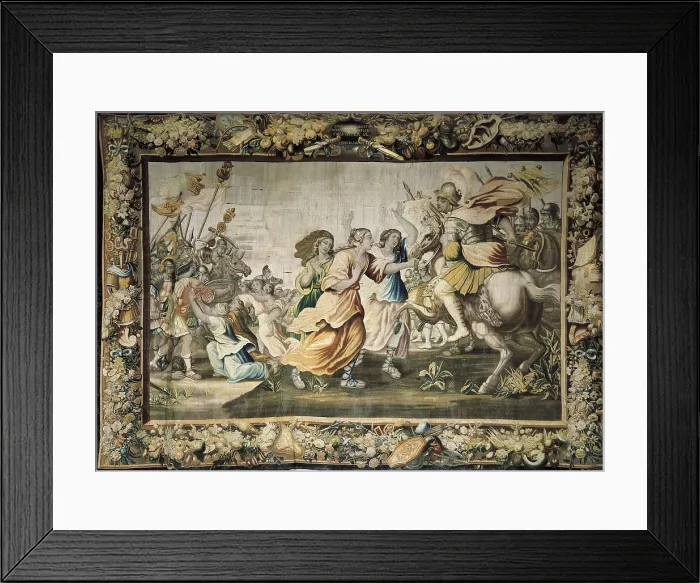 Framed Print : SPAIN. Logrono. Cathedral of Santa Mara la Redonda. The rape of the Sabine Women (17th c.)carpet by Daniel Eggermans. Flemish art. Tapestry