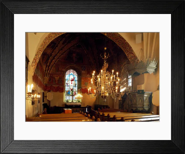 Framed Print : FINLAND. Rauma. Church of the Holy Cross. Choir (16th c.) and pulpit (right). AISA / Everett Collection (70092)**US SALES ONLY**