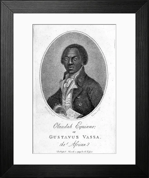Framed Print : Frontispiece to: The Interesting Narrative of the Life of Olaudah Equiano, or Gustavus Vassa, the African. 1794