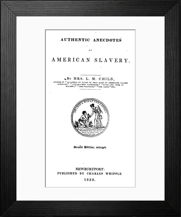 Framed Print : Slavery. An abolitionist book