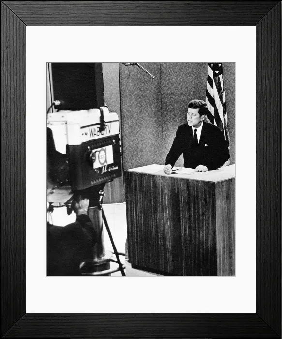Framed Print : John F. Kennedy at the Kennedy-Nixon debates, 09-26-1960 Courtesy: CSU Archives / Everett