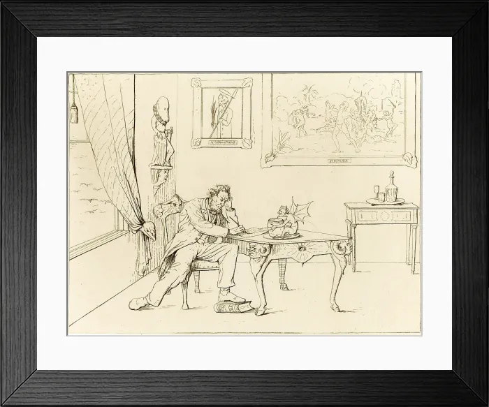 Framed Print : The Civil War. A Southern View, a depiction of President Abraham Lincoln as the devil, writing the Emancipation Proclamation while trampling the U.S Framed Print : The Civil War. A Southern View, a depiction of President Abraham Lincoln as the devil, writing the Emancipation Proclamation while trampling the U.S