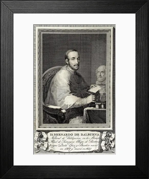 Framed Print : ESTEVE VILELLA, Rafael (1772-1847). Portrait of Bernardo de Balbuena. 1791. Engraving. SPAIN. Madrid. National Library. AISA / Everett Collection**US SALES ONLY**