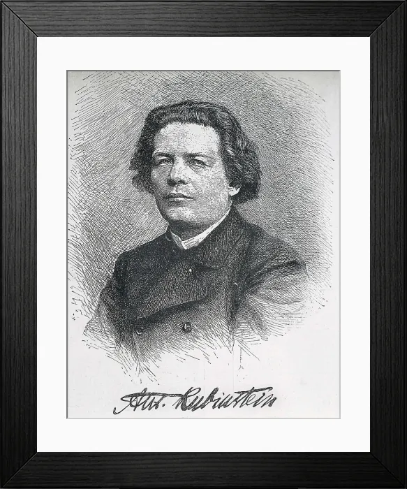 Framed Print : RUBINSTEIN, Anton Grigoryevich (1829-1894). Signed portrait of Anton Rubinstein. Engraving. AISA / Everett Collection**US SALES ONLY** Framed Print : RUBINSTEIN, Anton Grigoryevich (1829-1894). Signed portrait of Anton Rubinstein. Engraving. AISA / Everett Collection**US SALES ONLY**