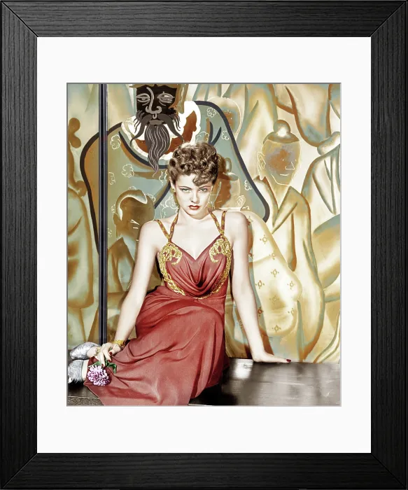 Framed Print : THE SHANGHAI GESTURE, Gene Tierney (wearing a costume designed by Oleg Cassini), 1941