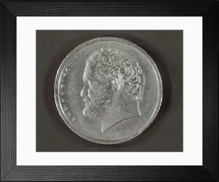 Framed Print : DEMOCRITUS (460-370 BC). Coin. Coin. AISA / Everett Collection**US SALES ONLY**