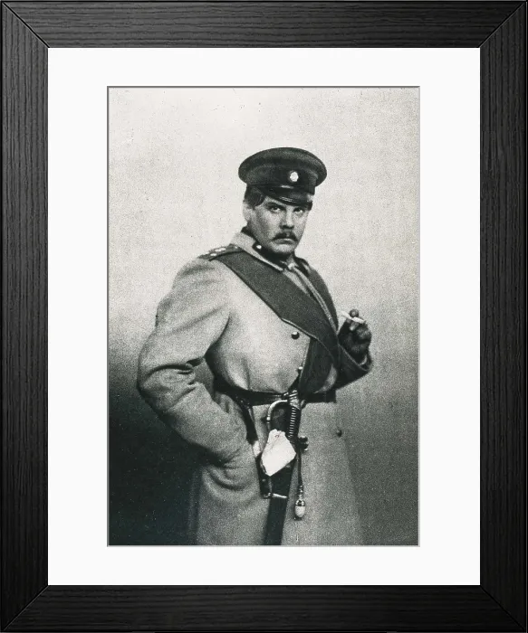 Framed Print : CHEJOV, Anton Pavlovich (1860-1904). Actor Livanov as Solyony from the play 'The Three Sisters'. Moscow Art Academic Theatre (1901) Framed Print : CHEJOV, Anton Pavlovich (1860-1904). Actor Livanov as Solyony from the play 'The Three Sisters'. Moscow Art Academic Theatre (1901)