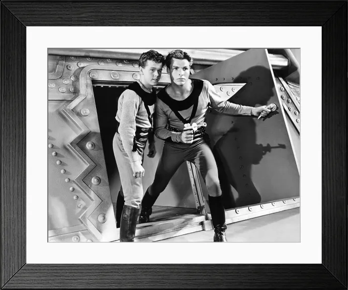 Framed Print : BUCK ROGERS, from left, Jackie Moran, Buster Crabbe, 1939