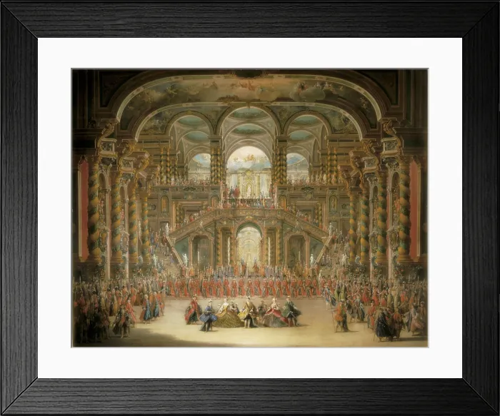 Framed Print : BATTAGLIOLI, Francesco (1725-1796). A Dance in a Baroque Rococo Palace. Rococo. Oil on canvas. SPAIN. Madrid. St. Fernando Royal Academy Museum Framed Print : BATTAGLIOLI, Francesco (1725-1796). A Dance in a Baroque Rococo Palace. Rococo. Oil on canvas. SPAIN. Madrid. St. Fernando Royal Academy Museum
