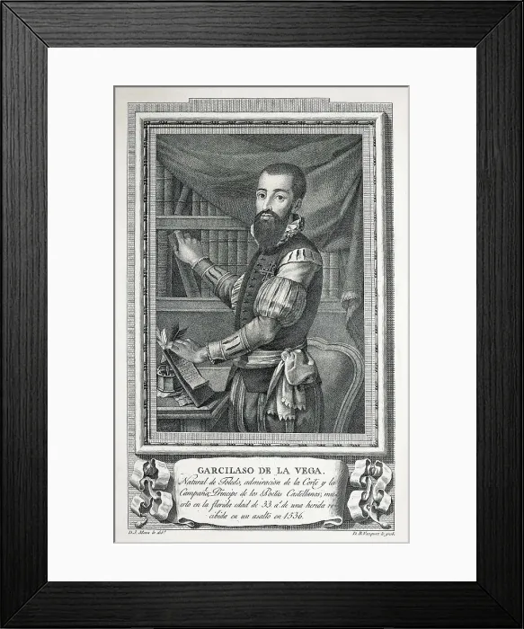 Framed Print : VAZQUEZ, Bartolom (1749-1802); MAEA, Jos (1760-1826). Portrait of Garcilaso de la Vega. 1791. Drawing by Jos Maea burin engraved by Bartolom Vzquez. Etching Framed Print : VAZQUEZ, Bartolom (1749-1802); MAEA, Jos (1760-1826). Portrait of Garcilaso de la Vega. 1791. Drawing by Jos Maea burin engraved by Bartolom Vzquez. Etching