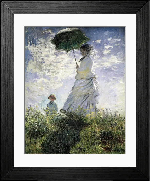 Framed Print : MONET, Claude (1840-1926). Woman with a Parasol - Madame Monet and Her Son. 1875. Impressionism. Oil on canvas. UNITED STATES OF AMERICA. Washington. National Gallery of Art Framed Print : MONET, Claude (1840-1926). Woman with a Parasol - Madame Monet and Her Son. 1875. Impressionism. Oil on canvas. UNITED STATES OF AMERICA. Washington. National Gallery of Art