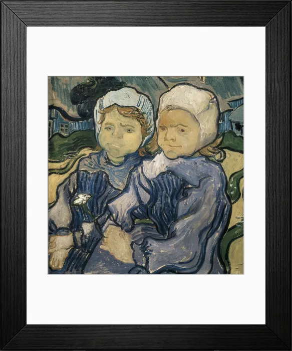 Framed Print : GOGH, Vincent van (1853-1890). Two Little Girls (Deux fillettes). 1890. Painted in June. Post-Impressionism. Oil on canvas. FRANCE. Paris. Muse d'Orsay (Orsay Museum) Framed Print : GOGH, Vincent van (1853-1890). Two Little Girls (Deux fillettes). 1890. Painted in June. Post-Impressionism. Oil on canvas. FRANCE. Paris. Muse d'Orsay (Orsay Museum)