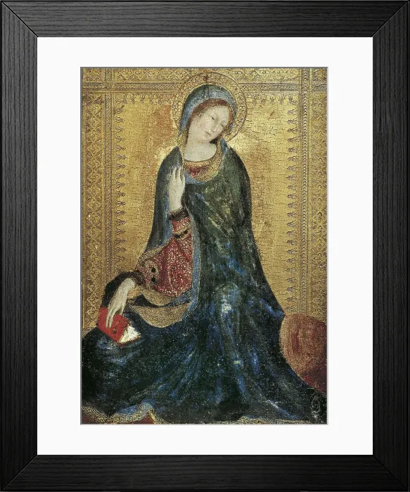 Framed Print : MARTINI, Simone di Martino, called Simone (1284-1344). The Madonna from an Annunciation. 1340-1344. International gothic. Tempera on wood. RUSSIA. Saint Petersburg